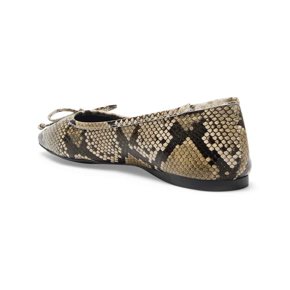Maya Ballet Flat in Snake Leather