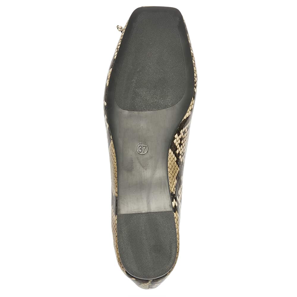 Maya Ballet Flat in Snake Leather