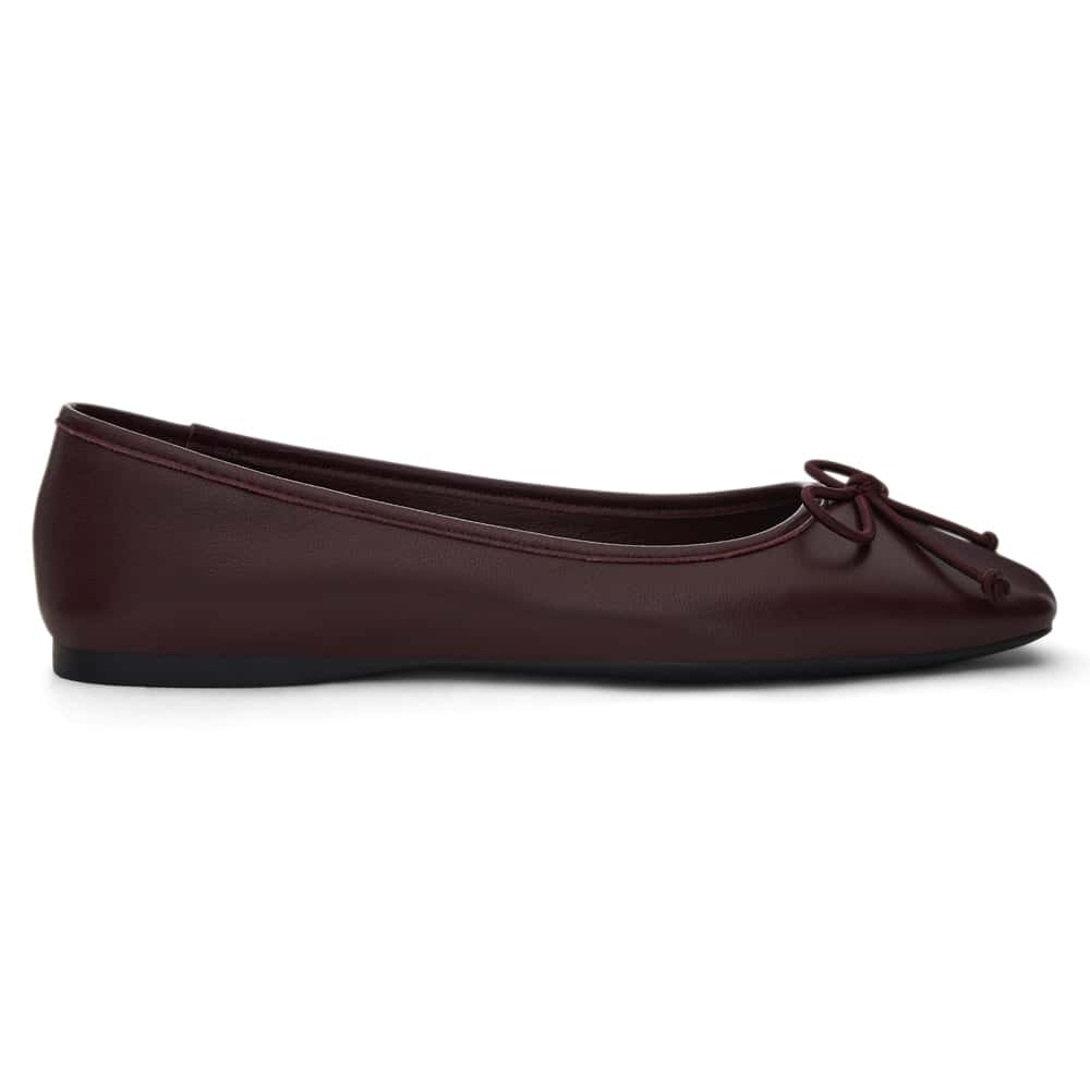 Maya Ballet Flat in Wine   Leather