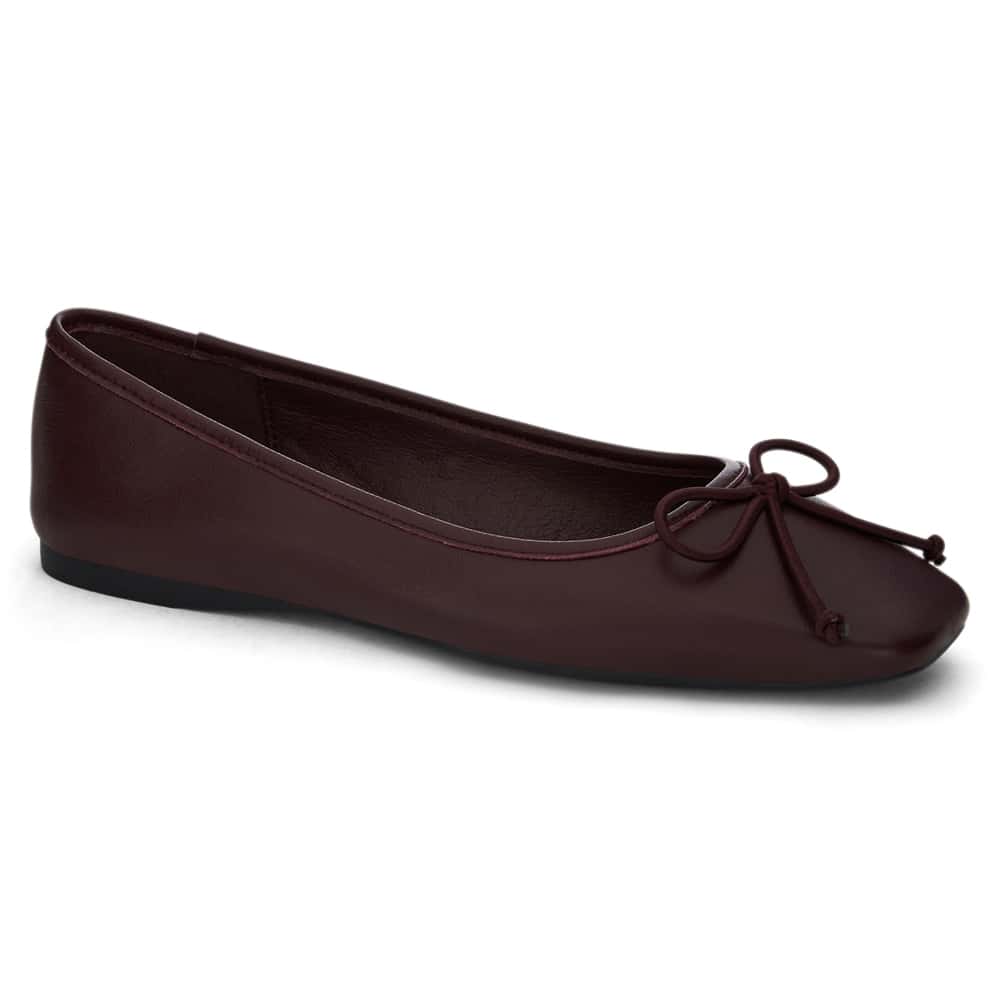 Maya Ballet Flat in Wine   Leather
