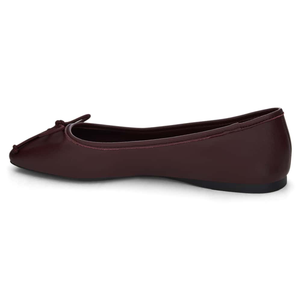 Maya Ballet Flat in Wine   Leather