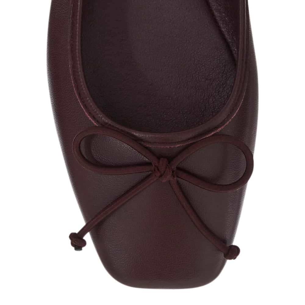 Maya Ballet Flat in Wine   Leather