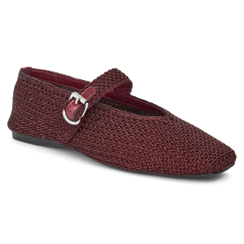 Maze Ballet Flat in Burgundy Weave