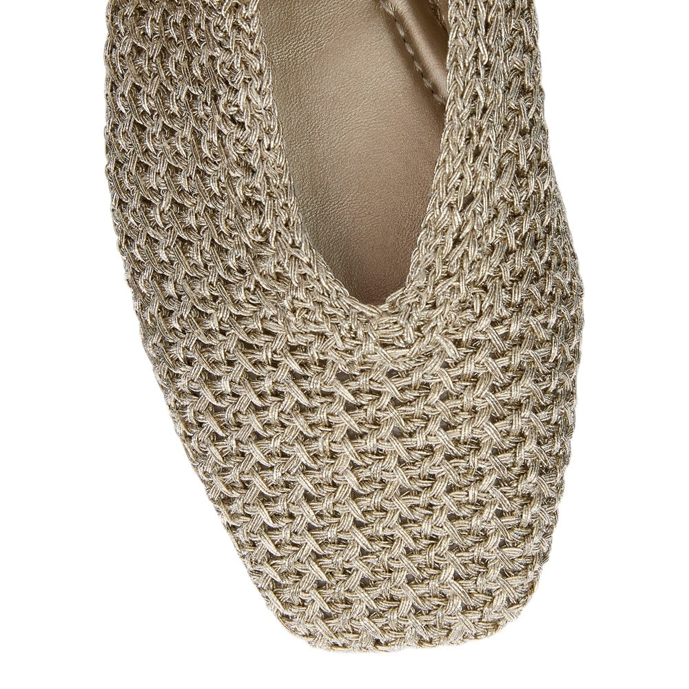 Maze Ballet Flat in Gold Weave
