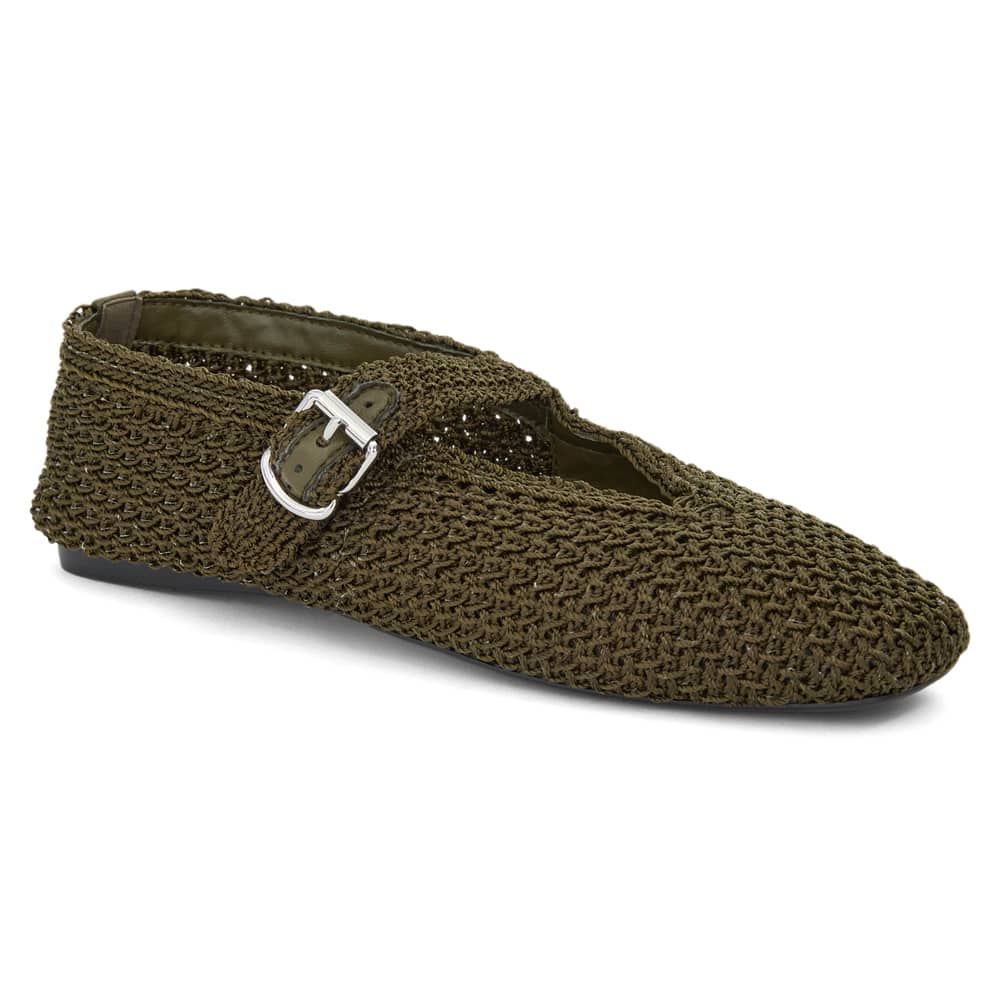 Maze Ballet Flat in Olive Weave