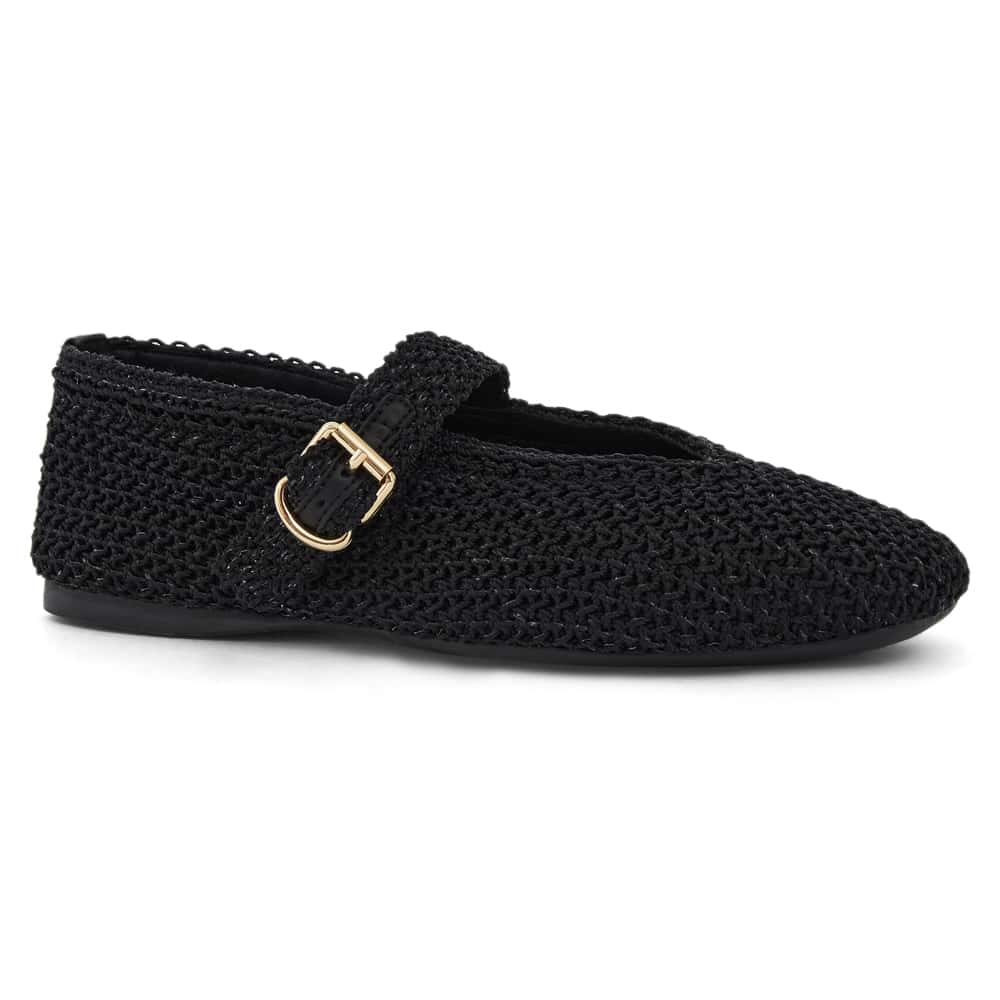 Maze Ballet Flat in Black Weave