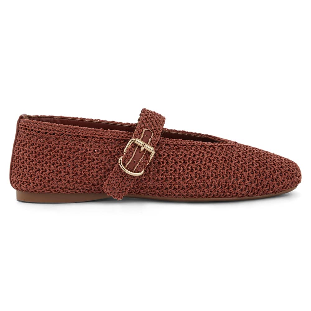 Maze Ballet Flat in Coral Weave Leather