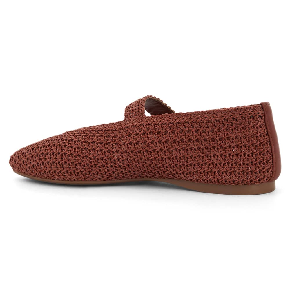 Maze Ballet Flat in Coral Weave Leather