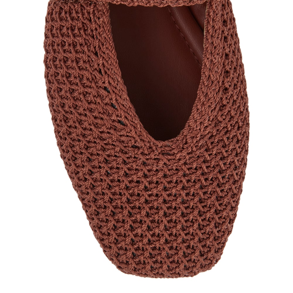 Maze Ballet Flat in Coral Weave Leather
