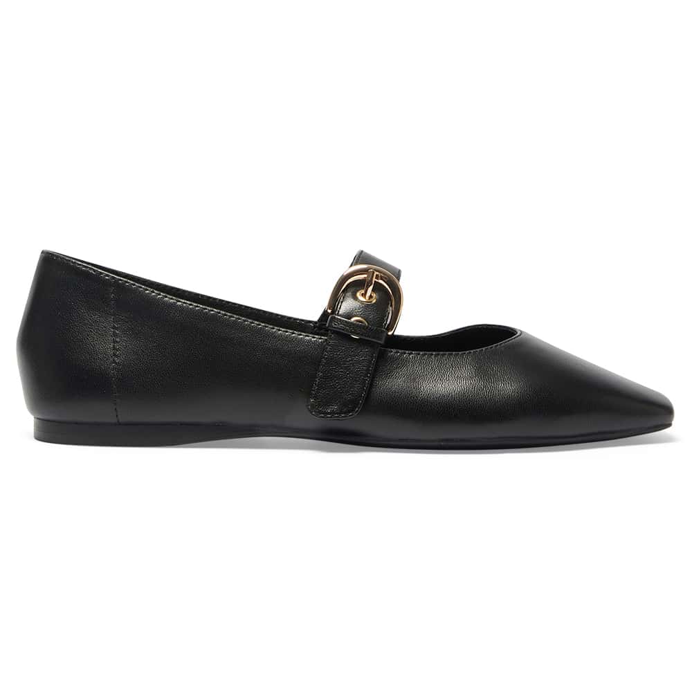 Melrose Flat in Black Leather