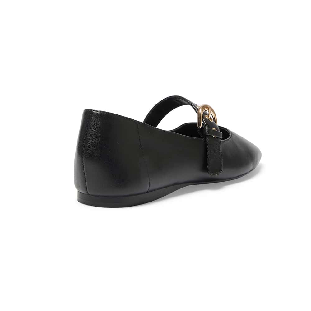 Melrose Flat in Black Leather