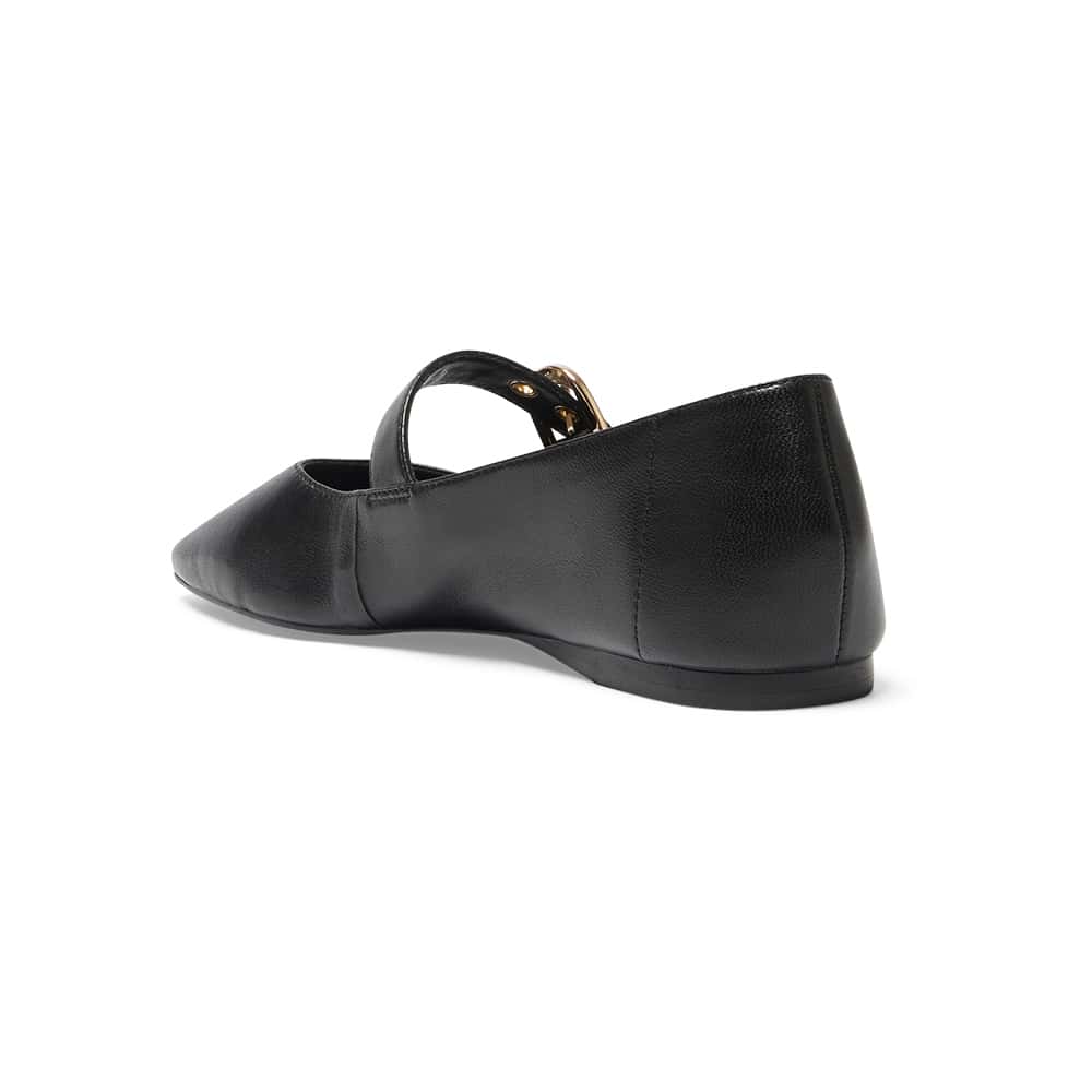Melrose Flat in Black Leather