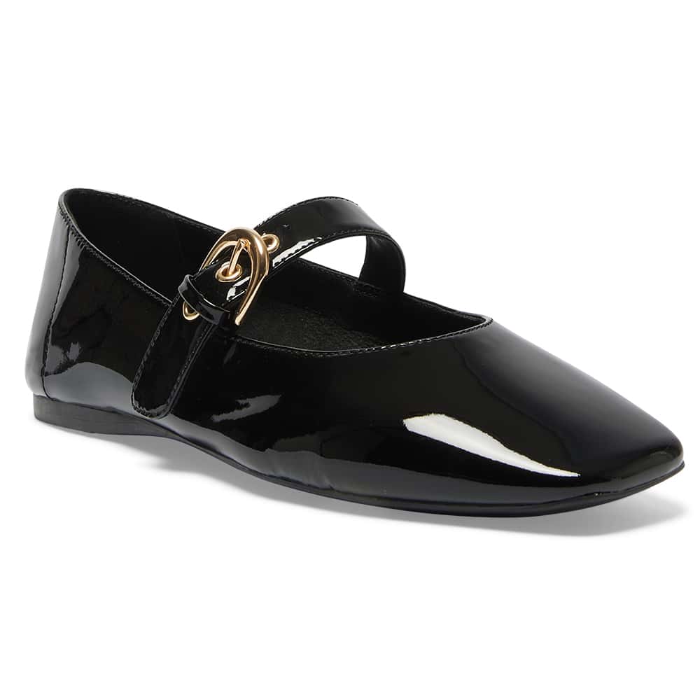 Melrose Flat in Black Patent
