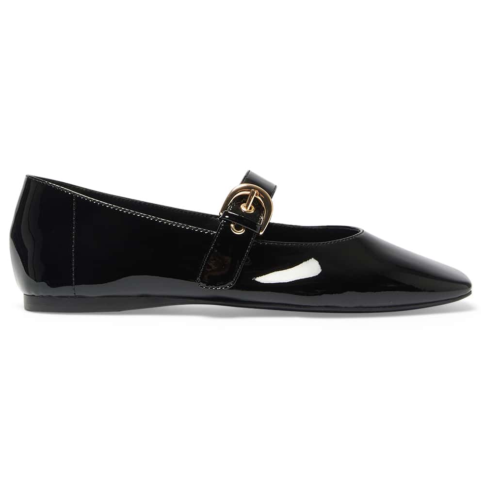 Melrose Flat in Black Patent