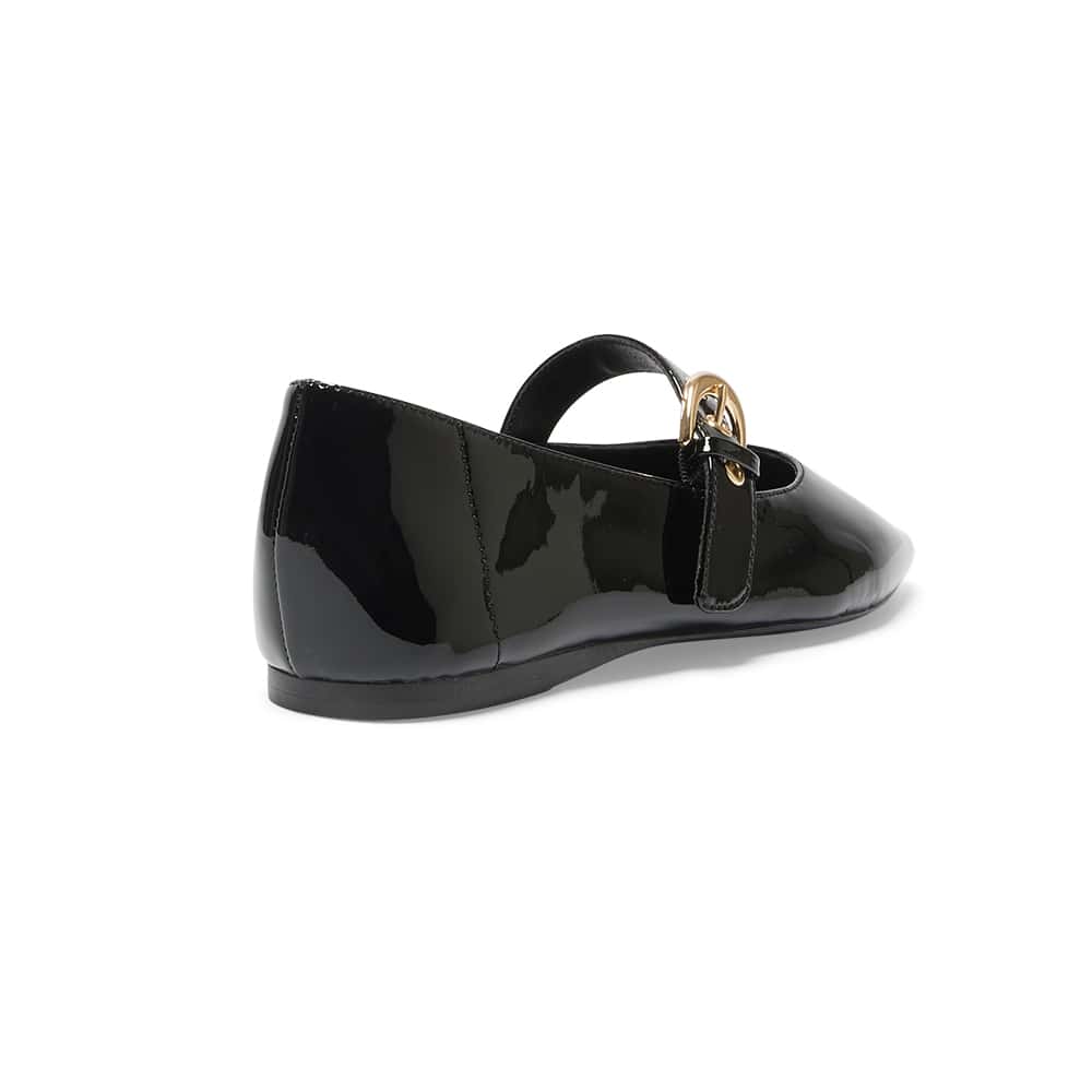 Melrose Flat in Black Patent