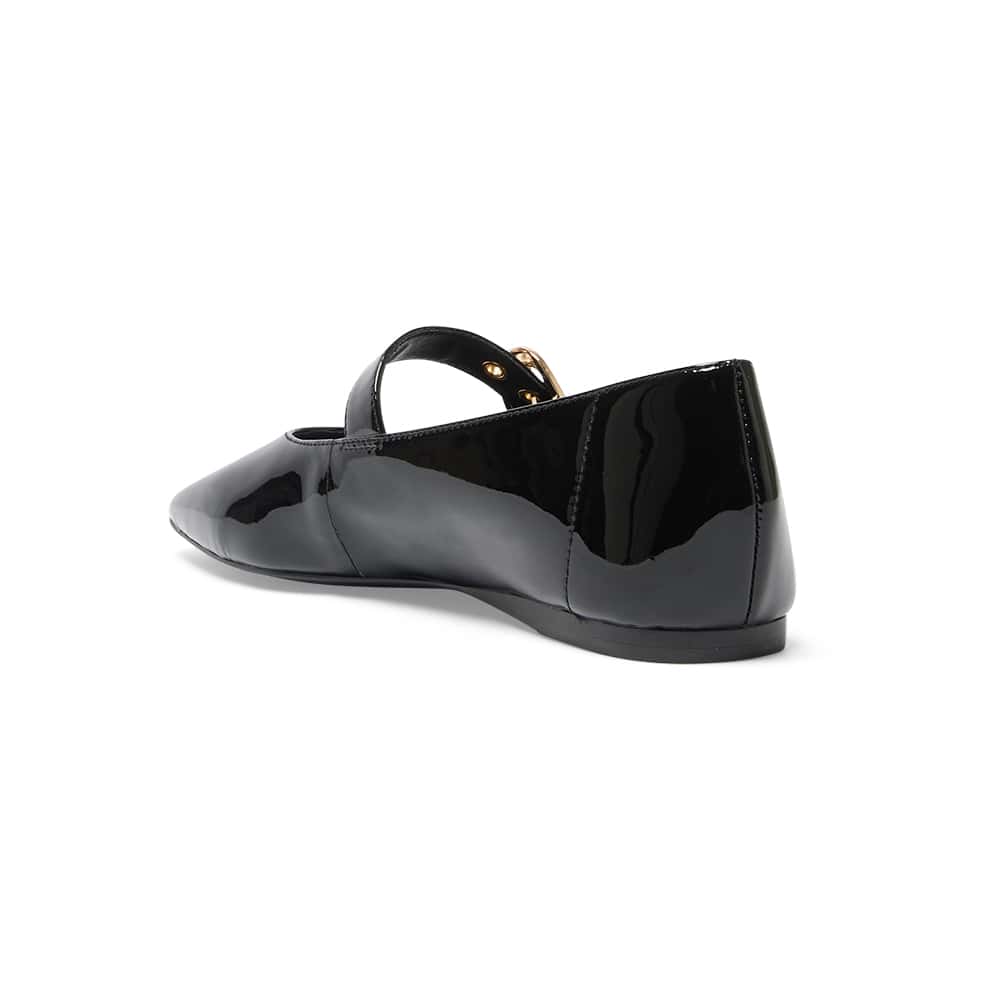 Melrose Flat in Black Patent