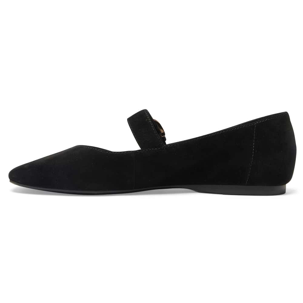 Melrose Ballet Flat in Black Suede