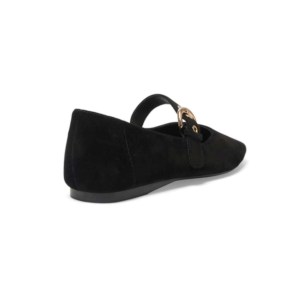 Melrose Ballet Flat in Black Suede