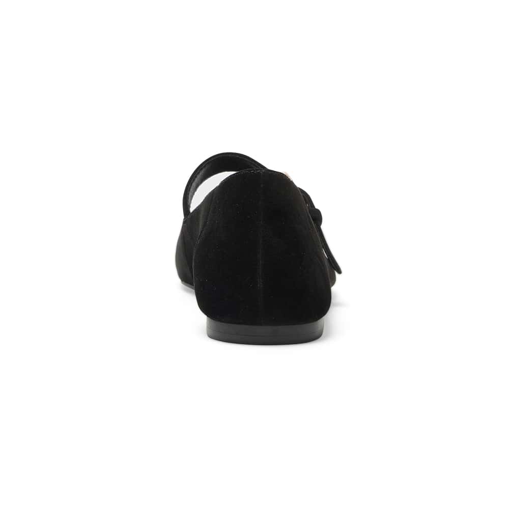 Melrose Ballet Flat in Black Suede