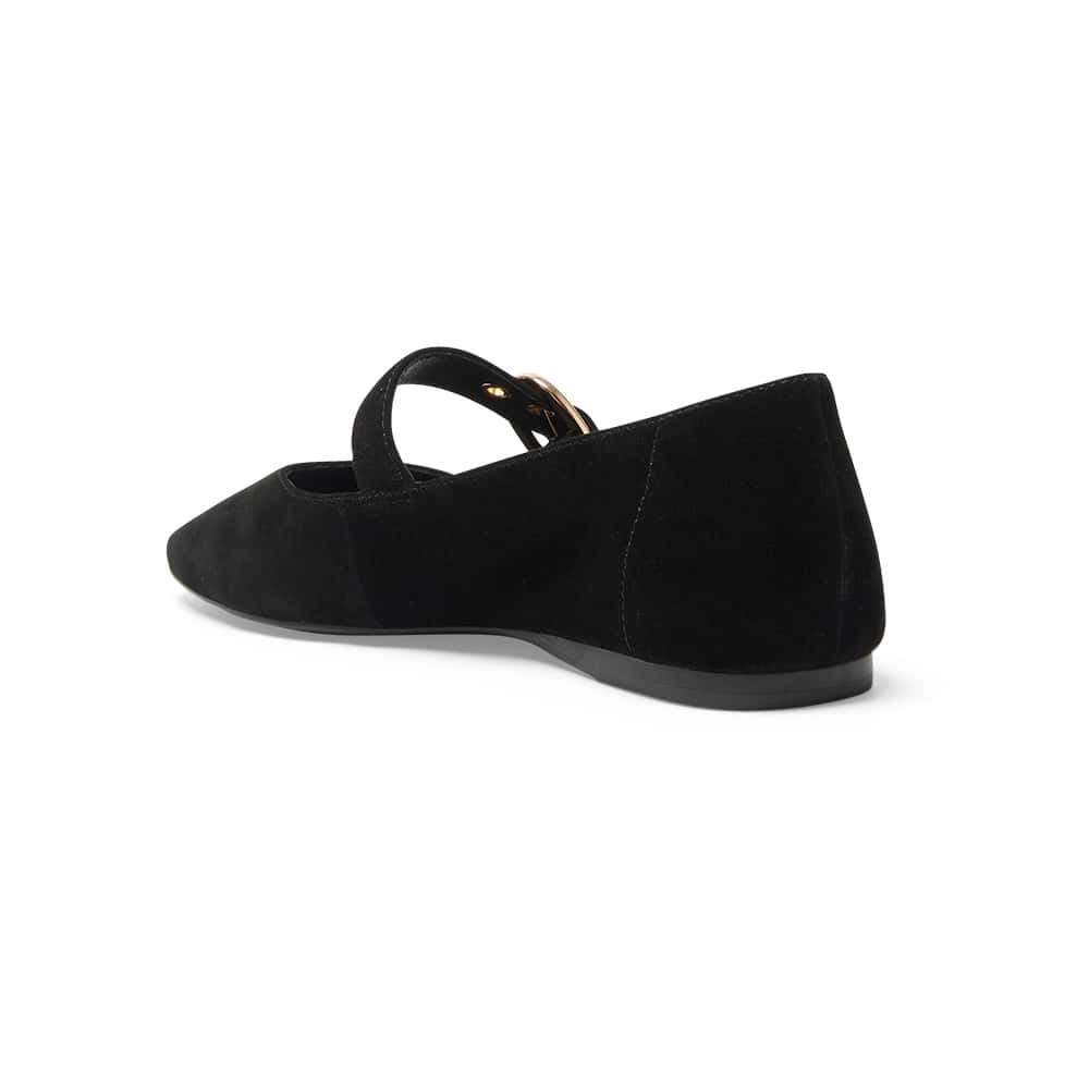 Melrose Ballet Flat in Black Suede