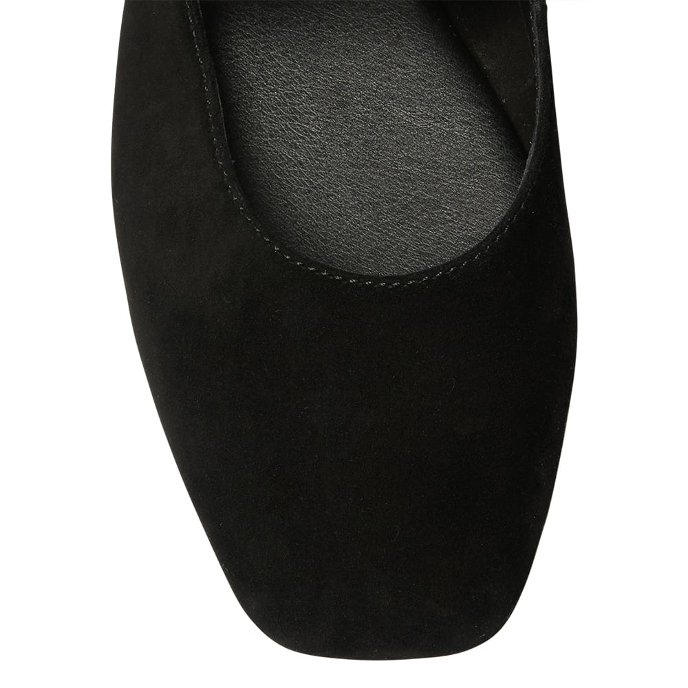 Melrose Ballet Flat in Black Suede