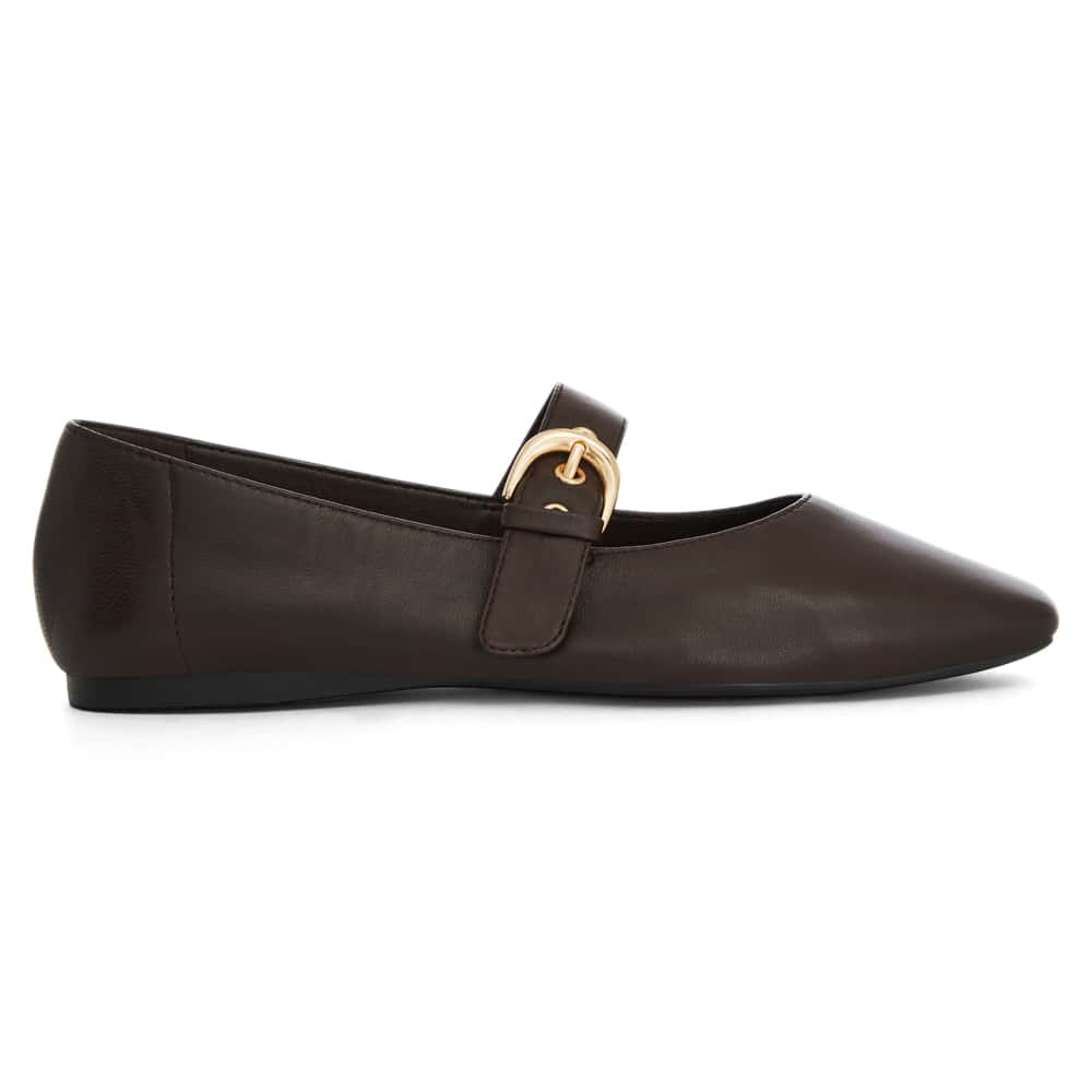 Melrose Ballet Flat in Chocolate  Leather