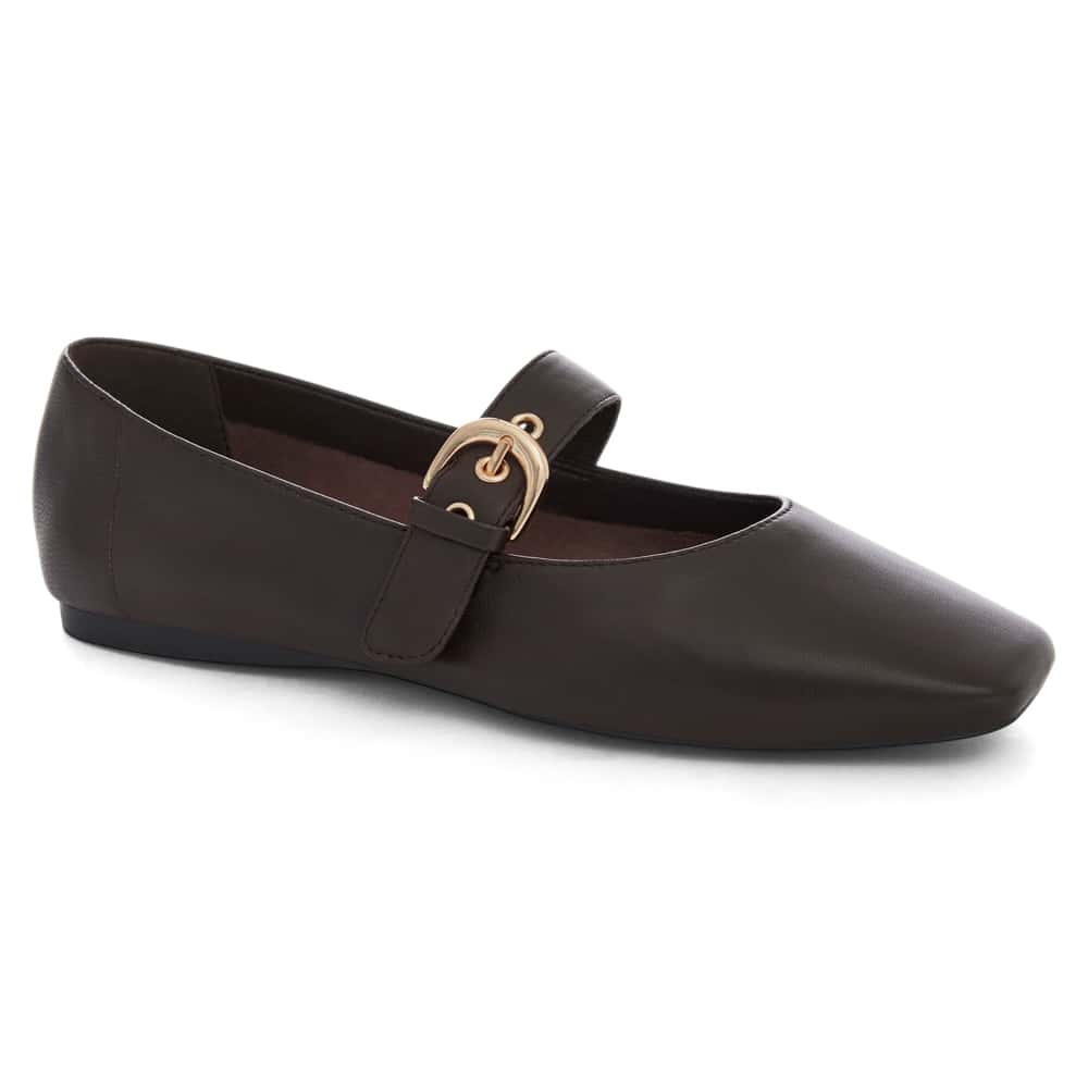 Melrose Ballet Flat in Chocolate  Leather