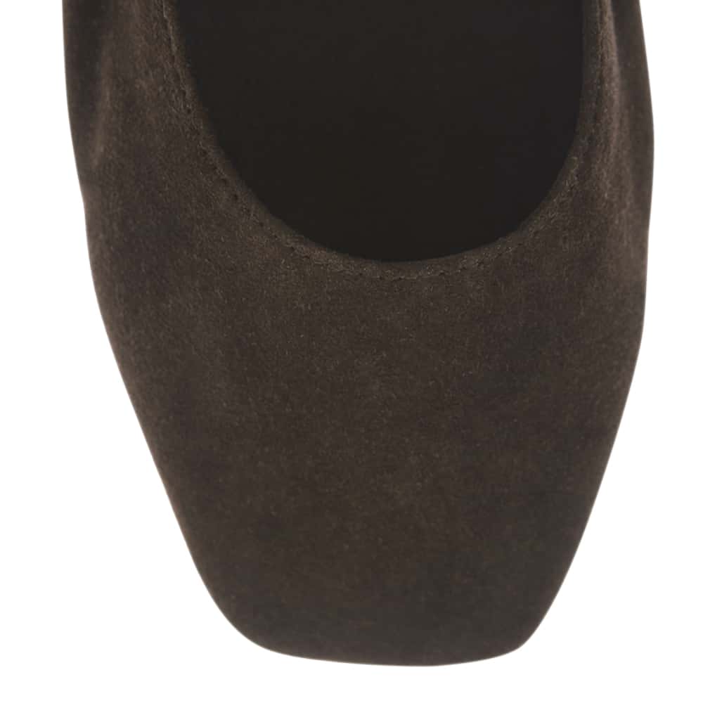 Melrose Ballet Flat in Chocolate  Suede