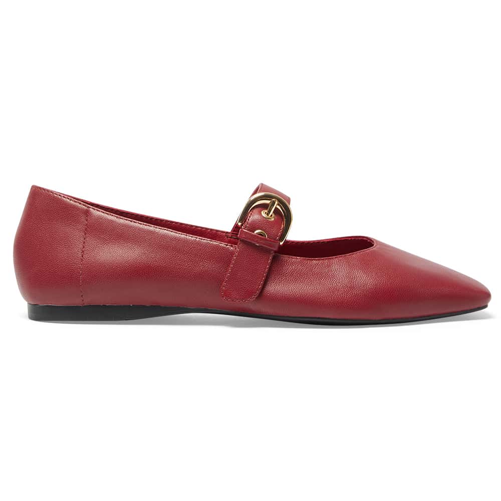 Melrose Ballet Flat in Red Leather