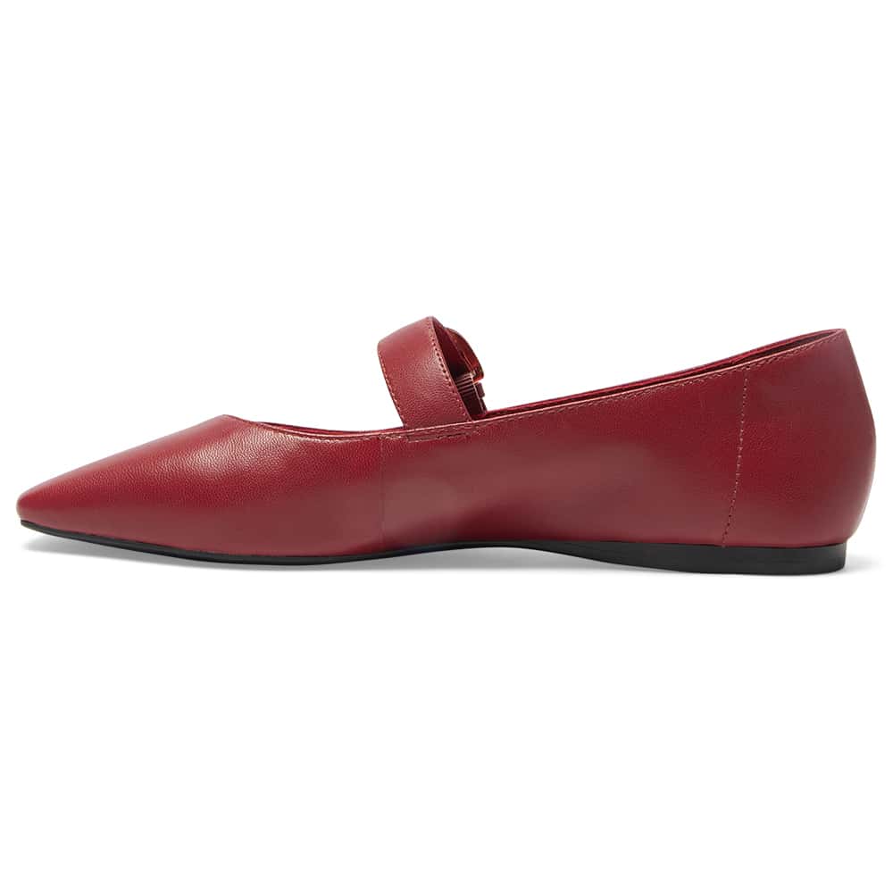 Melrose Ballet Flat in Red Leather
