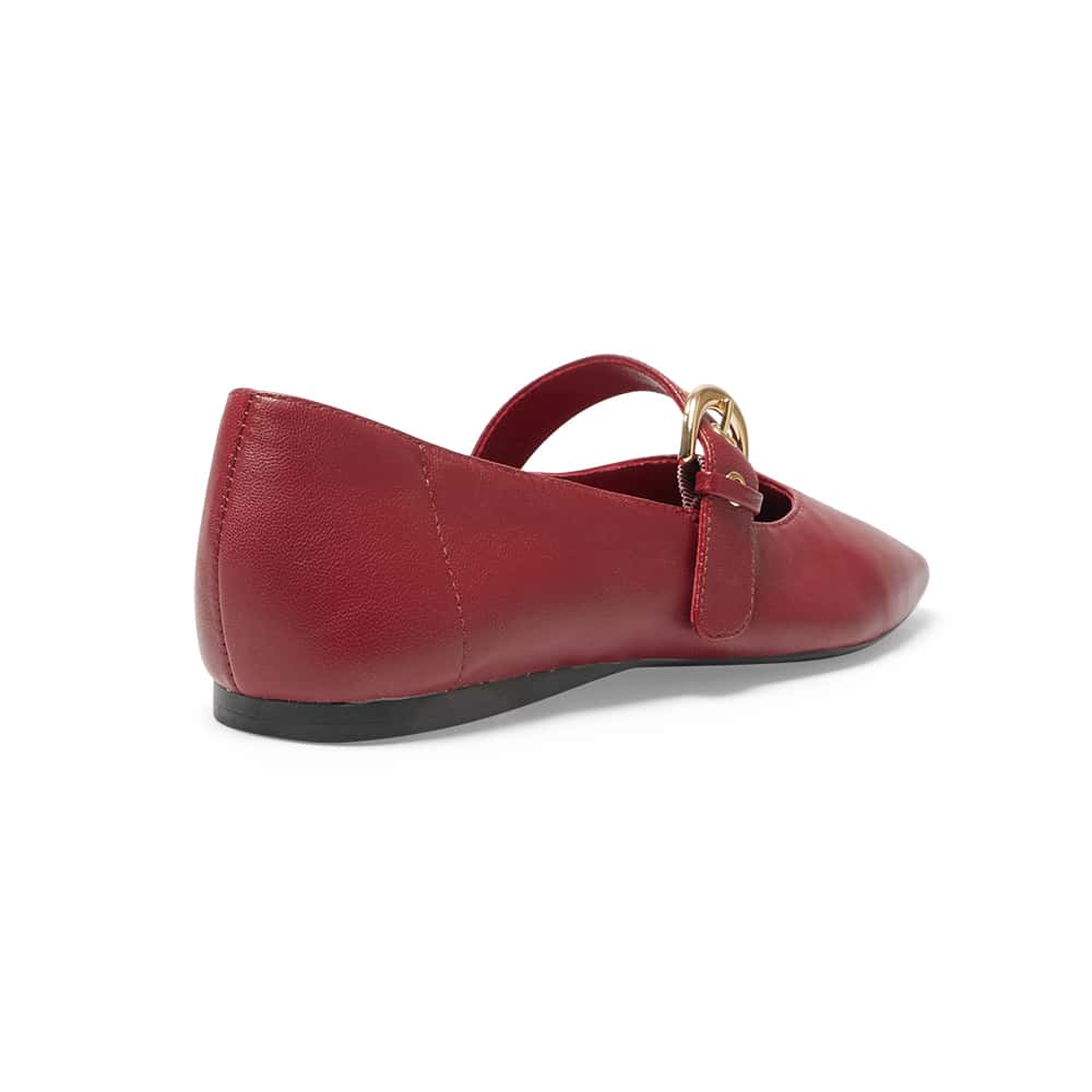 Melrose Ballet Flat in Red Leather