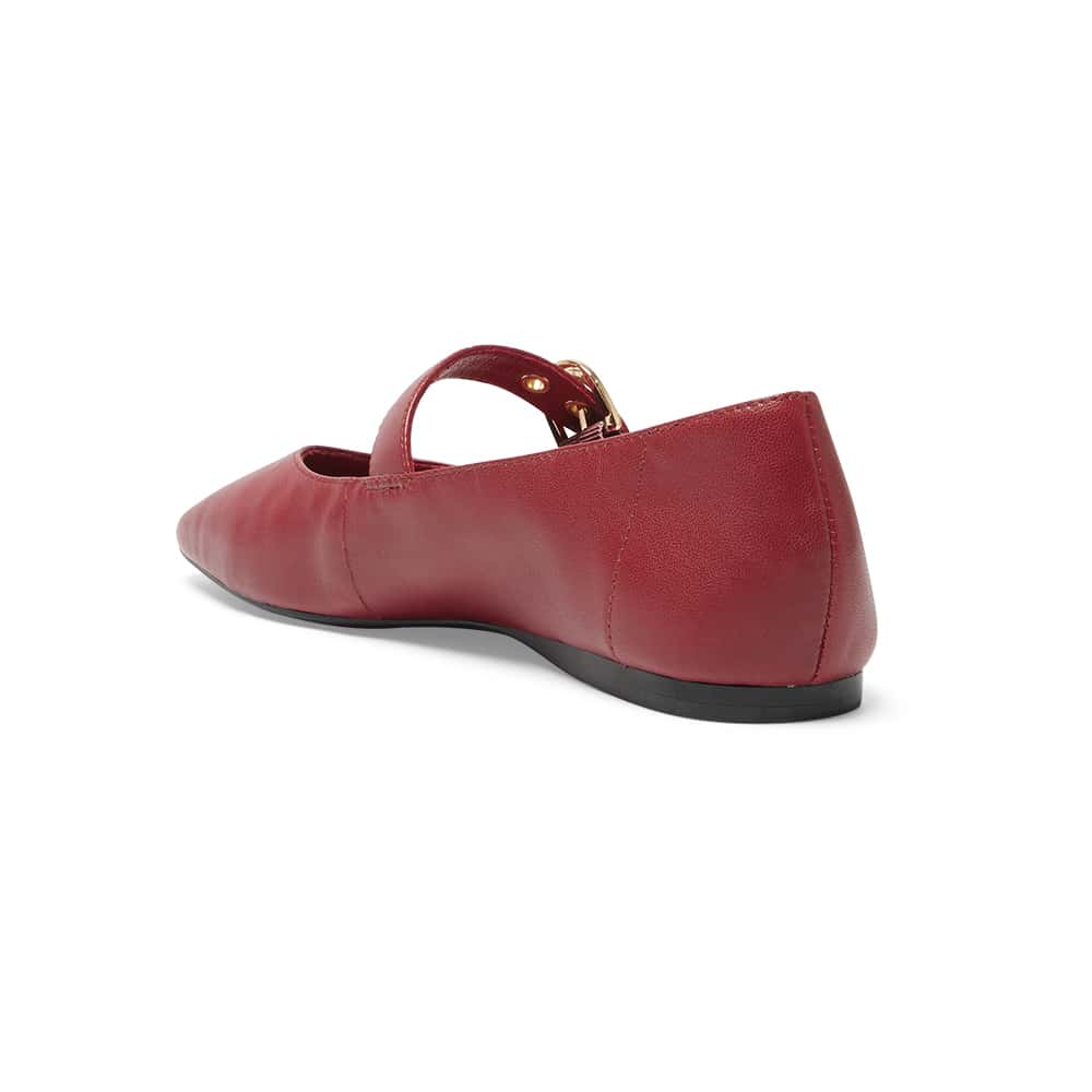 Melrose Ballet Flat in Red Leather