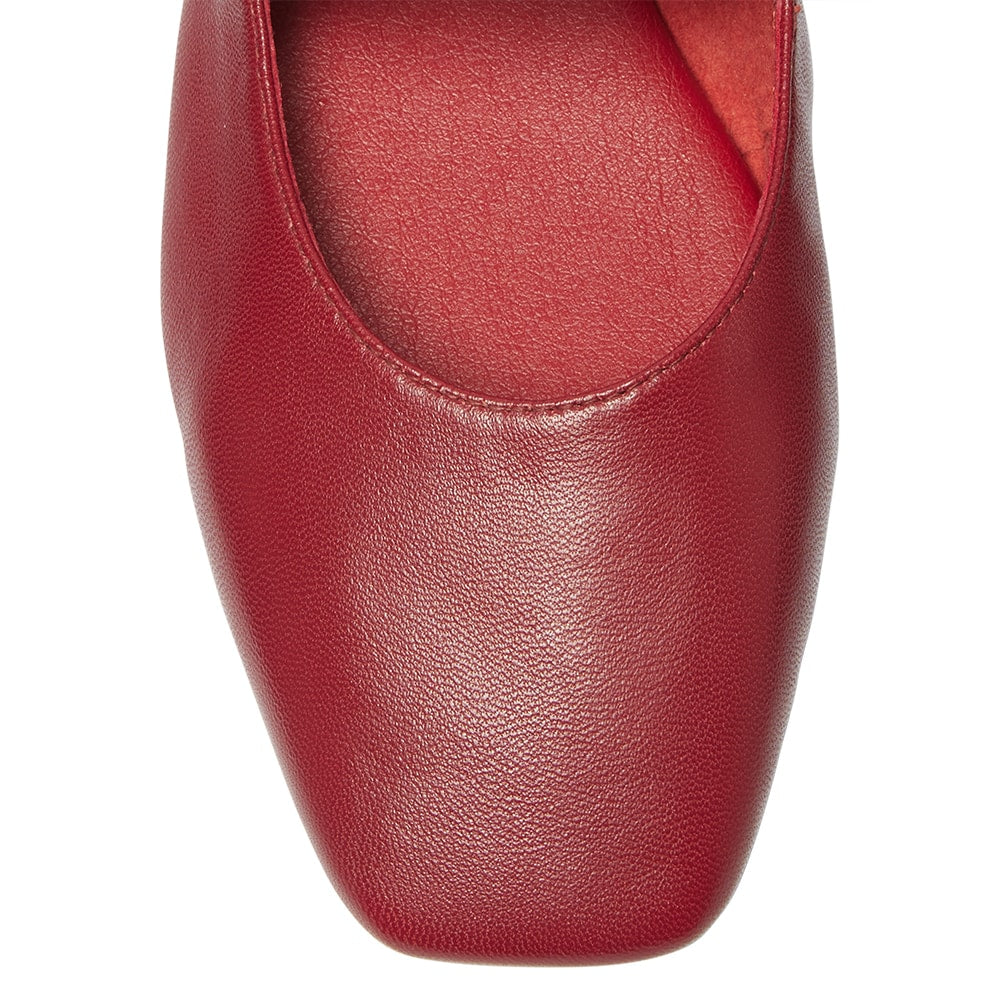 Melrose Ballet Flat in Red Leather