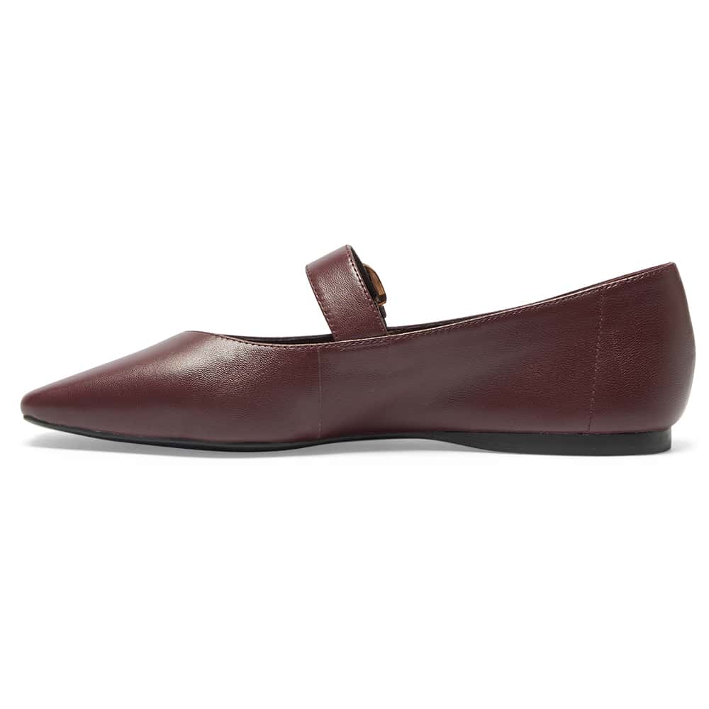 Melrose Ballet Flat in Wine   Leather