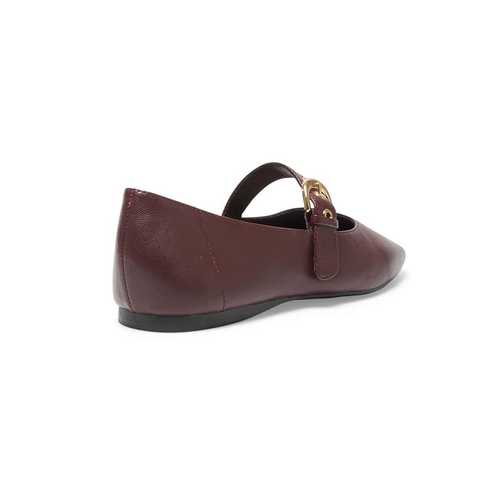 Melrose Ballet Flat in Wine   Leather