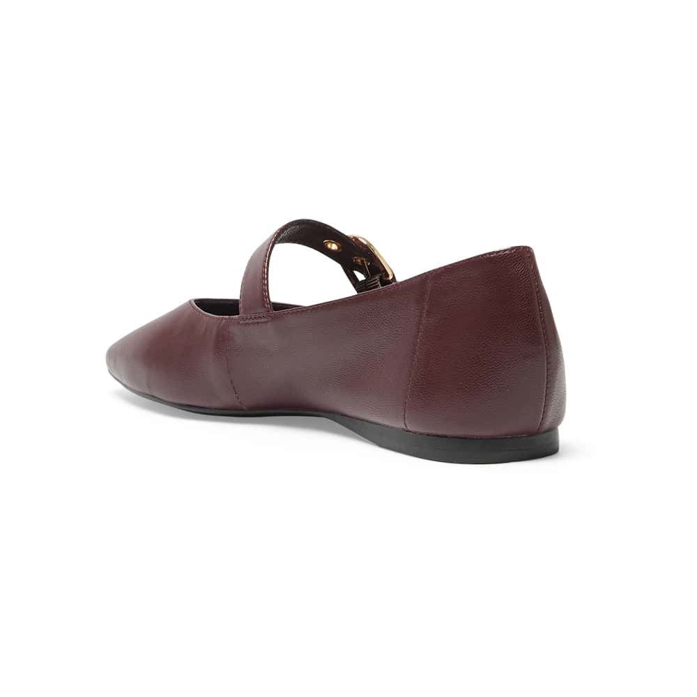 Melrose Ballet Flat in Wine   Leather