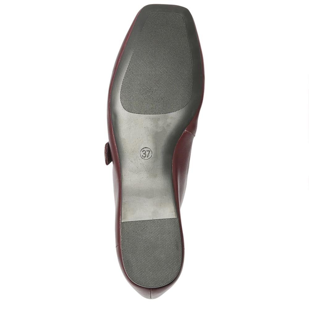 Melrose Ballet Flat in Wine   Leather