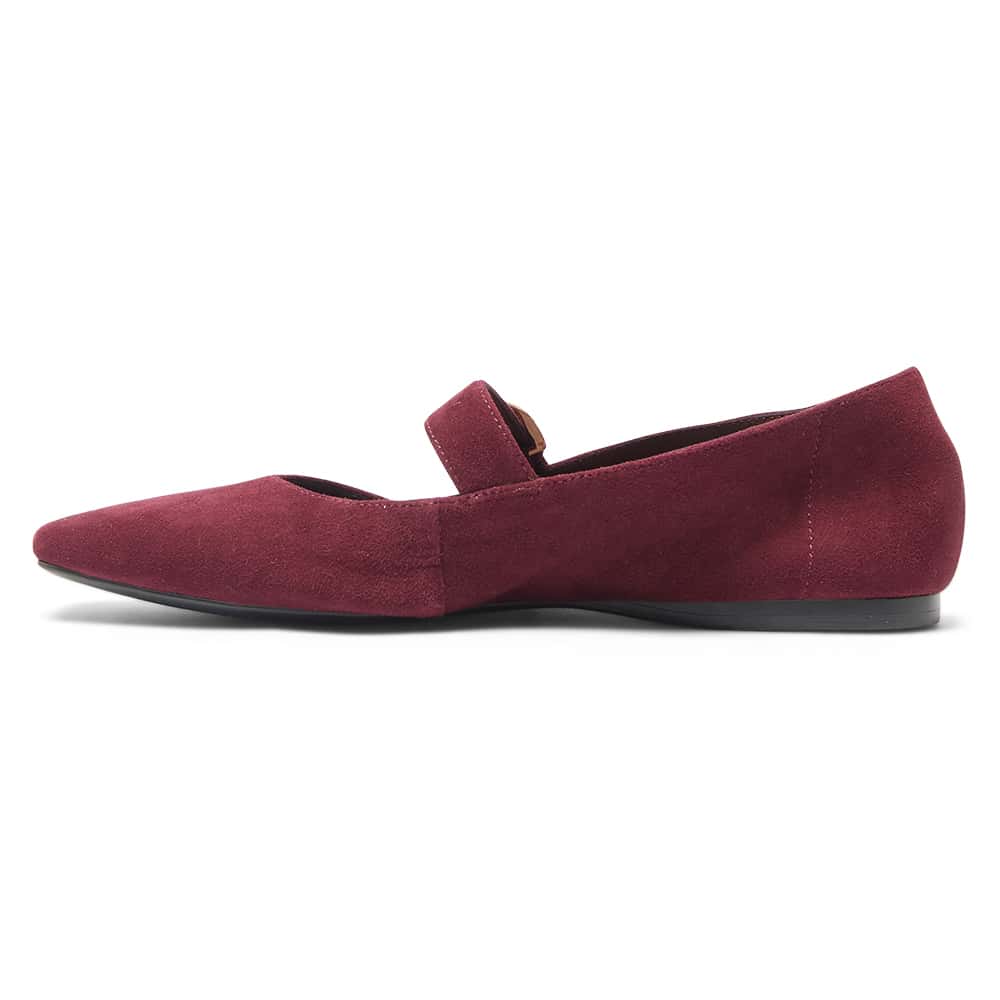 Melrose Ballet Flat in Wine  Suede