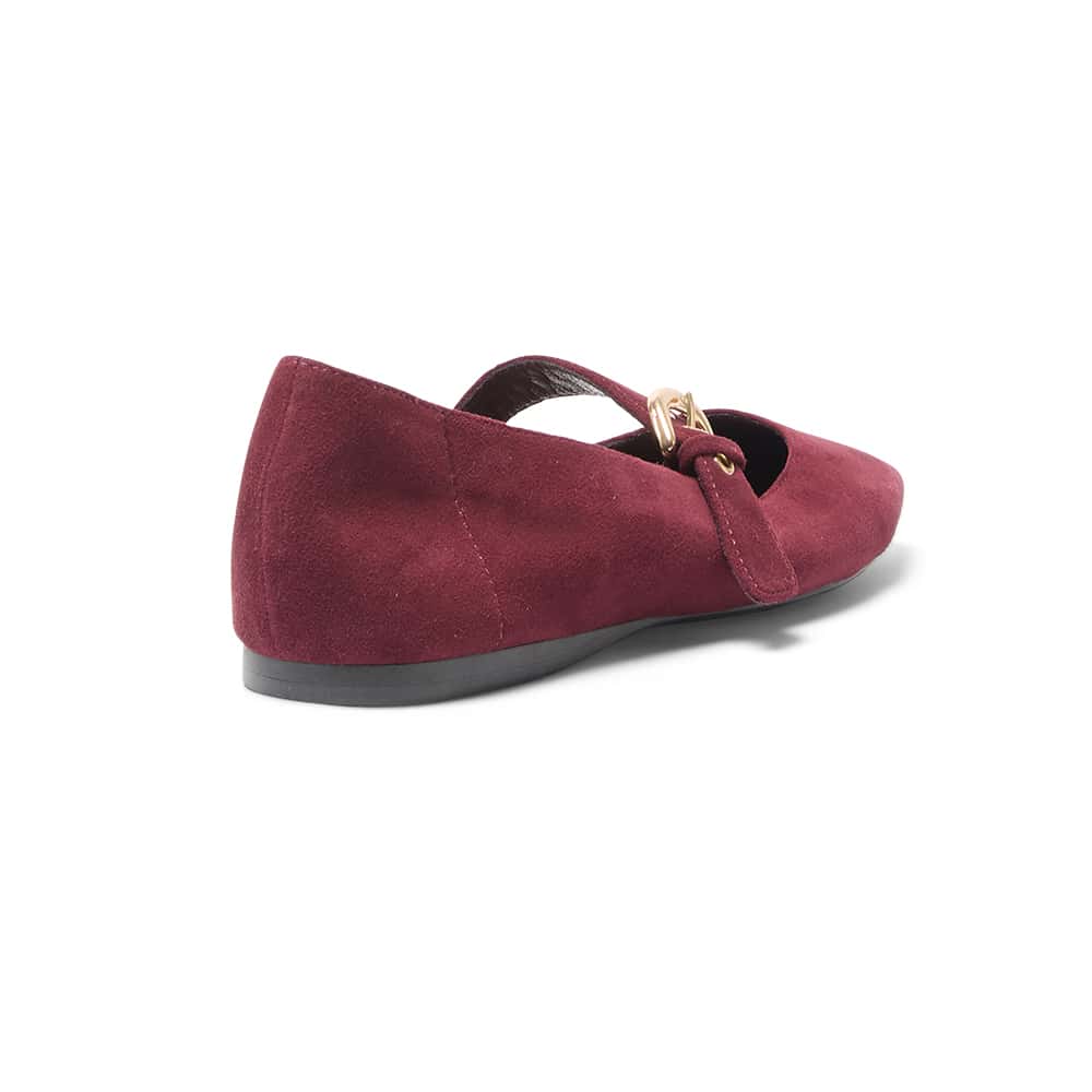 Melrose Ballet Flat in Wine  Suede