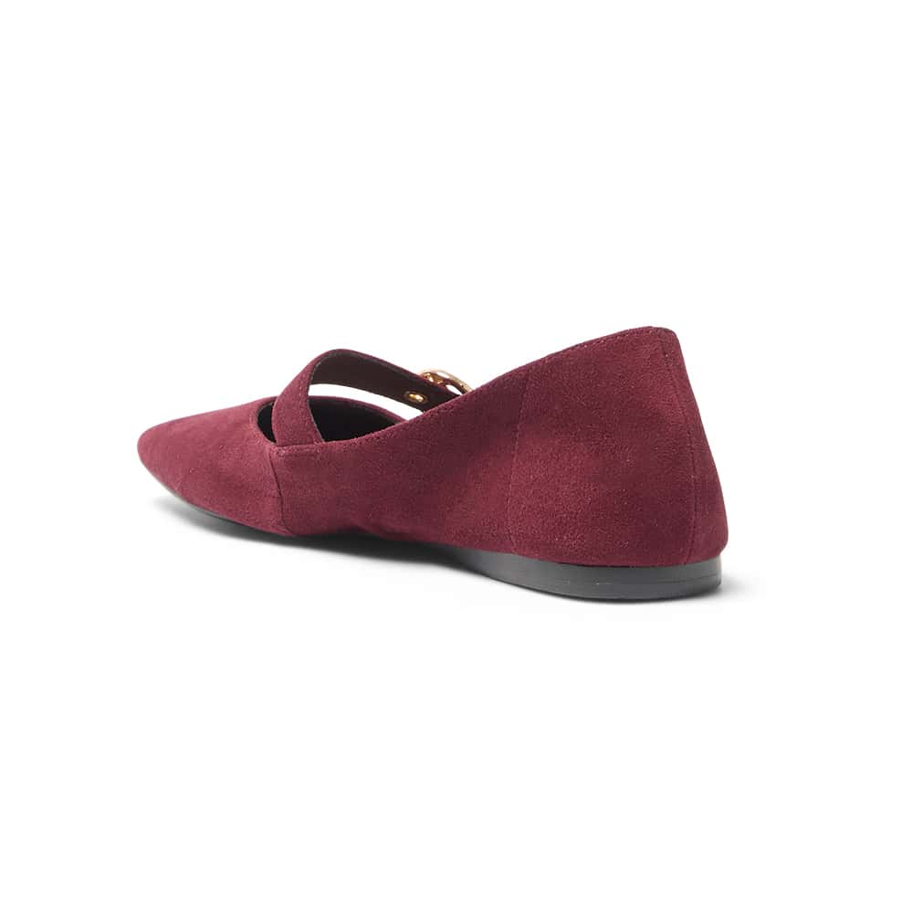Melrose Ballet Flat in Wine  Suede