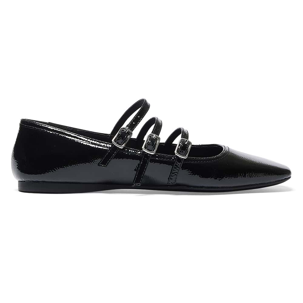 Millie Ballet Flat in Black Patent