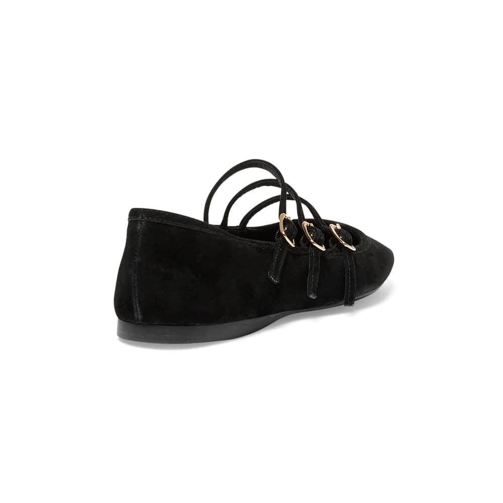 Millie Ballet Flat in Black Suede
