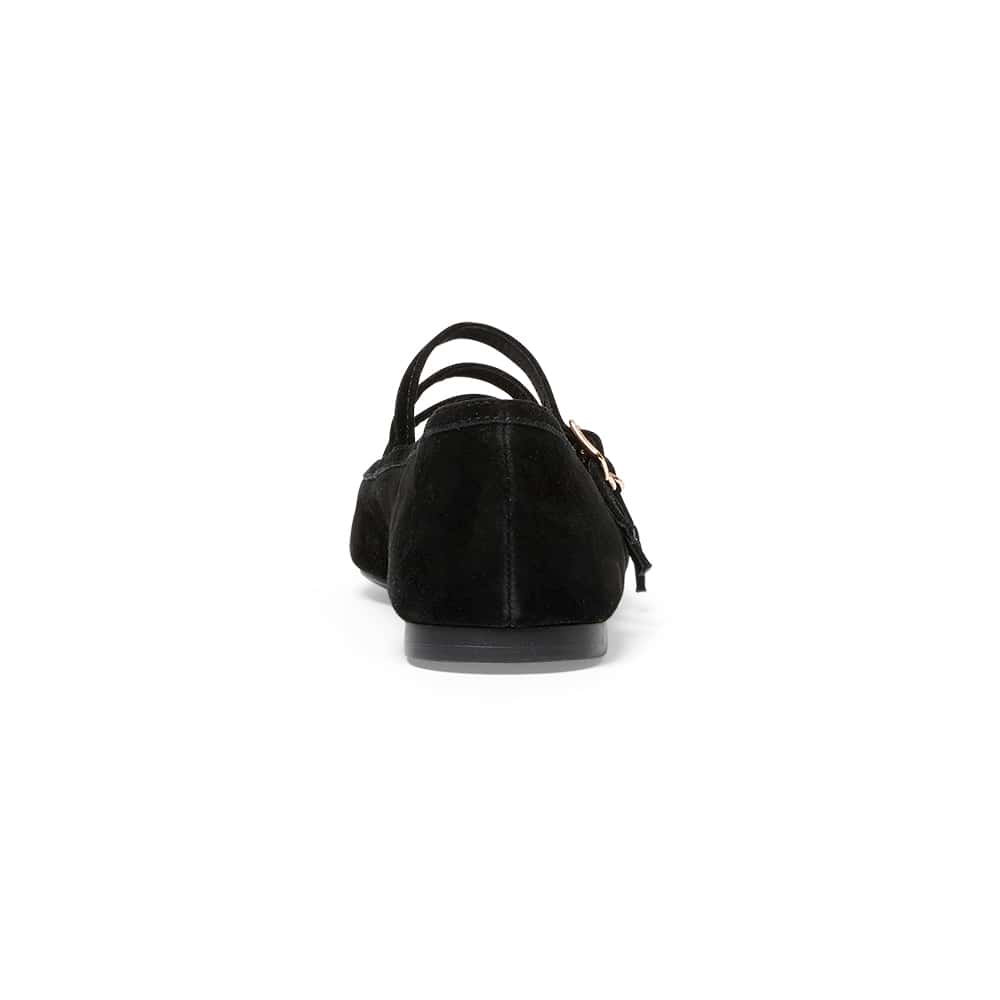 Millie Ballet Flat in Black Suede