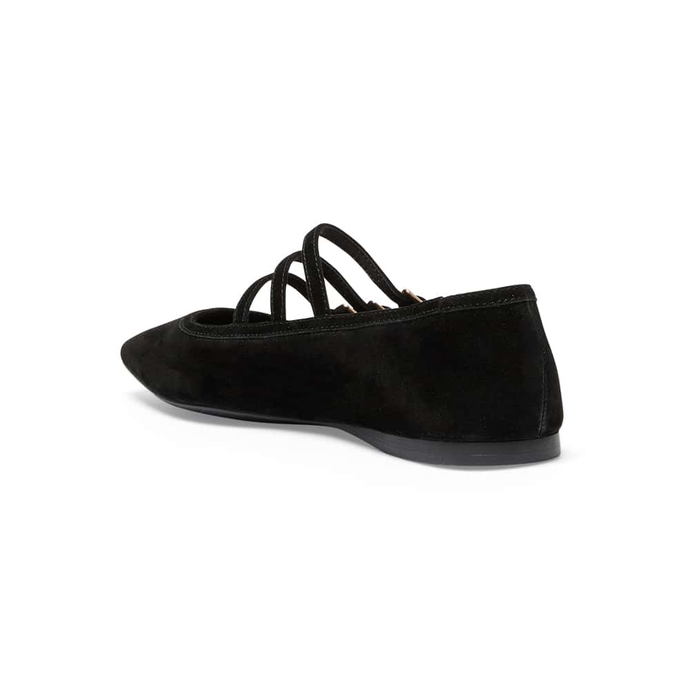 Millie Ballet Flat in Black Suede