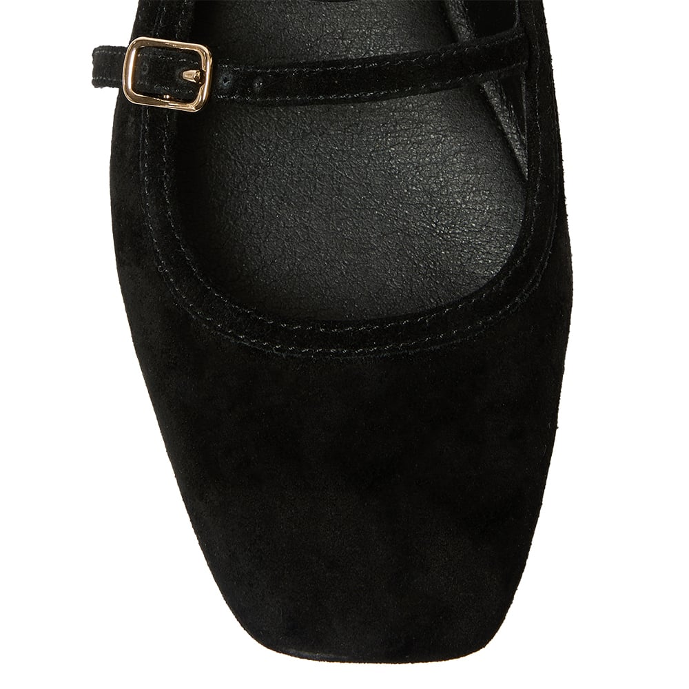 Millie Ballet Flat in Black Suede