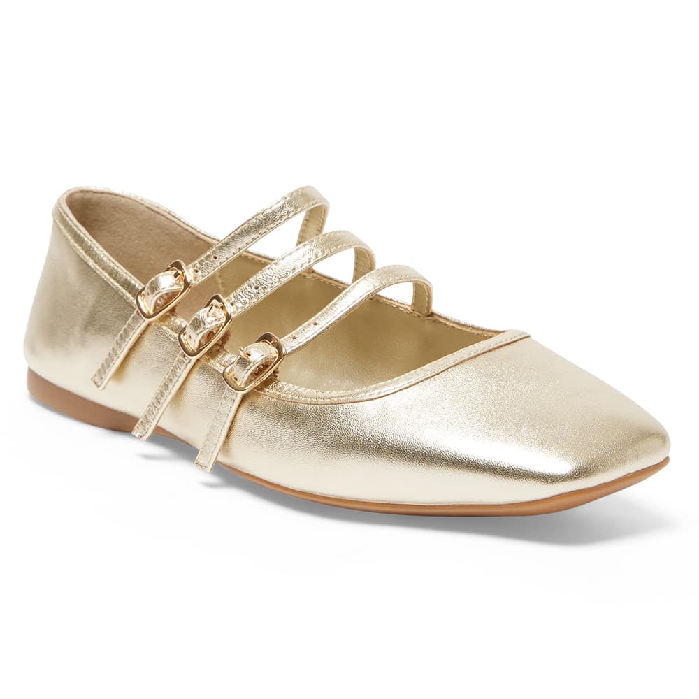 Millie Ballet Flat in Gold Metallic