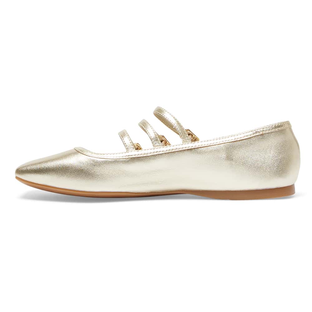 Millie Ballet Flat in Gold Metallic