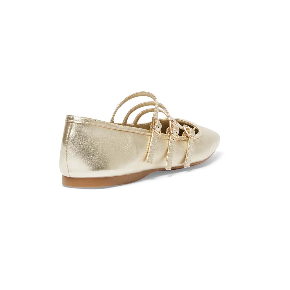 Millie Ballet Flat in Gold Metallic