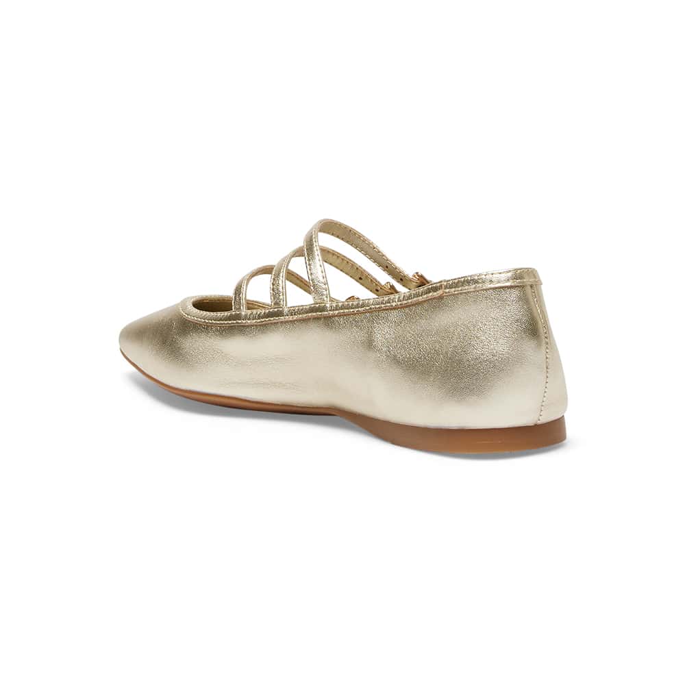 Millie Ballet Flat in Gold Metallic