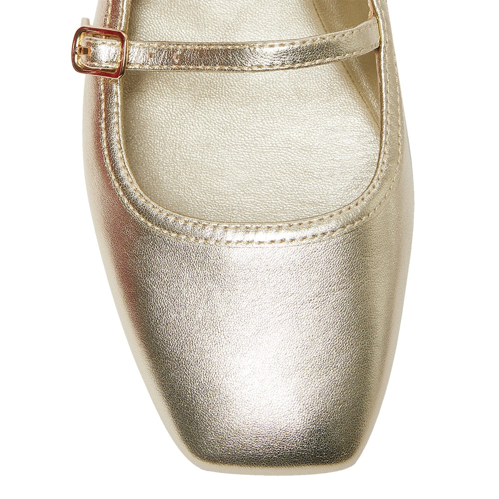 Millie Ballet Flat in Gold Metallic